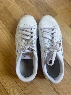 Puma White Lace-Up Low-Top Sneakers